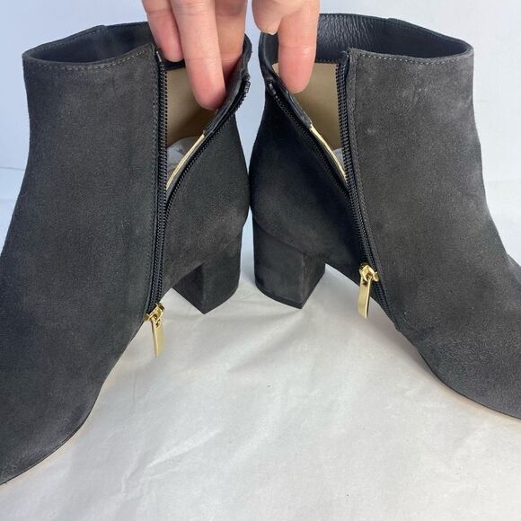 New L’AGENCE  Women Jeanne Pointed Toe
Graphite Gray Brown Suede Bootie - Picture 4 of 11